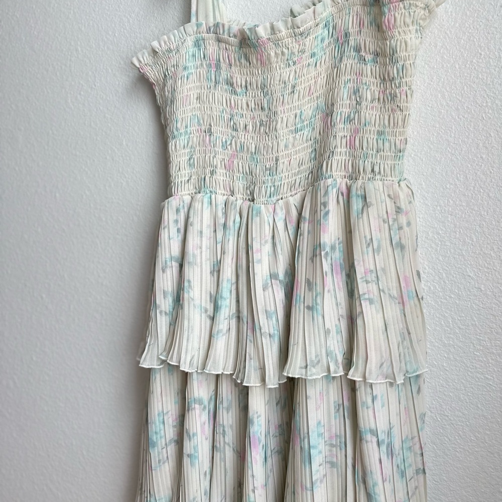 GANNI Georgette Tiered Dress - Tofu - Picture 4 of 10